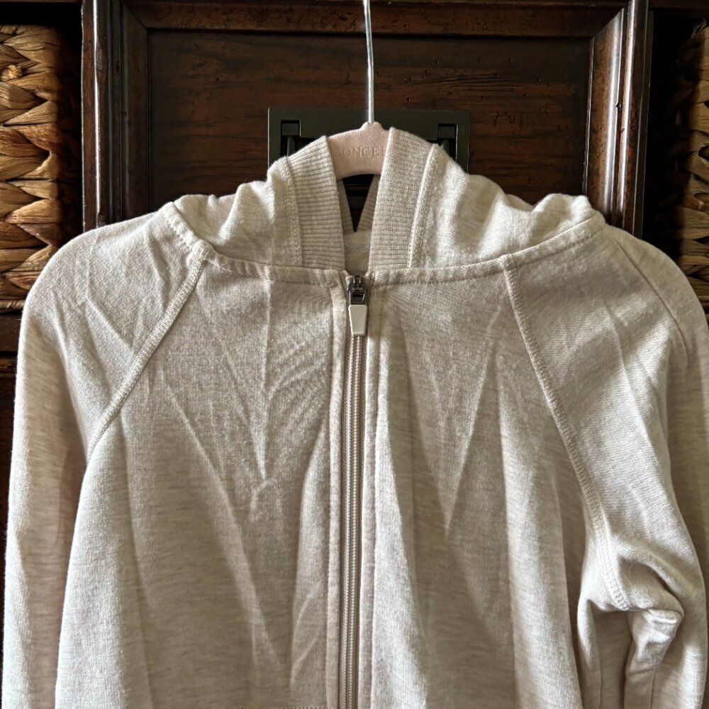 90 degree cream lightweight zipped hoodie jacket in size S 7-8 - Picture 4 of 5